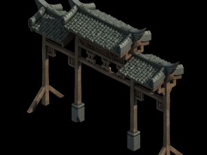 fishing town gate - arch 3D Model