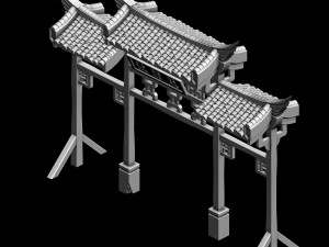 fishing town gate - arch 3D Model