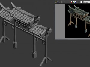 fishing town gate - arch 3D Model