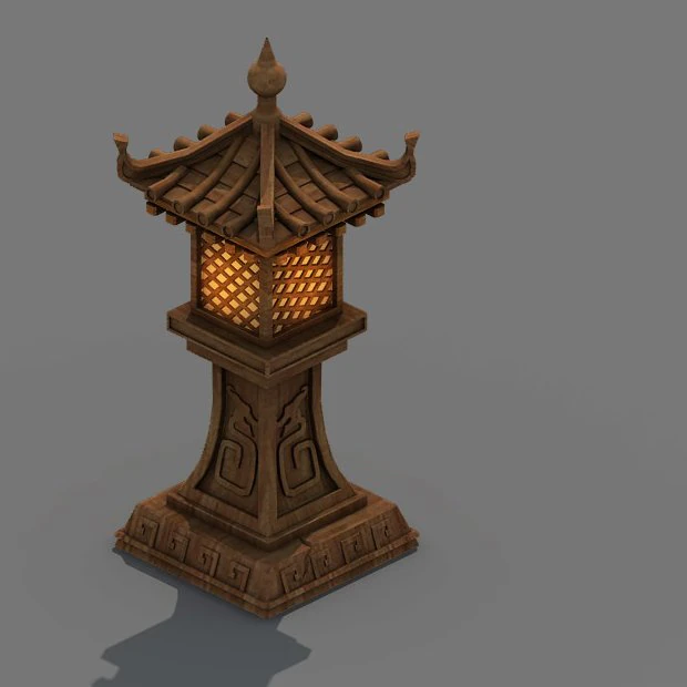 garden - street light 3D Model .c4d .max .obj .3ds .fbx .stl .blend 