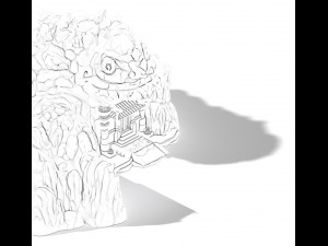 white camel mountain - giant frog house 3D Model