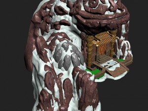 white camel mountain - giant frog house 3D Model