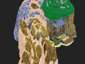 white camel mountain - giant frog house 3D Model