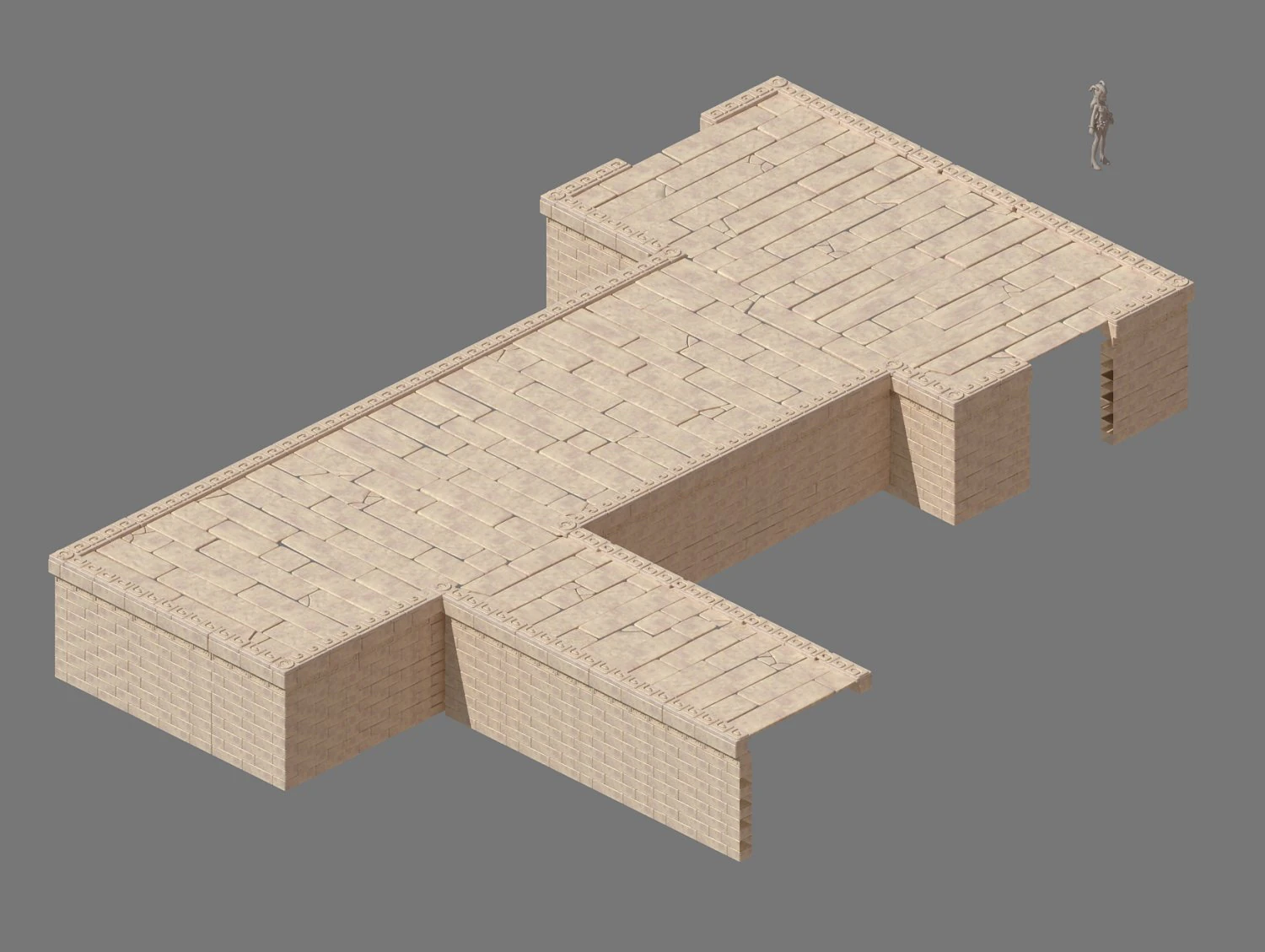 gang - entrance foundation 01 3D Model .c4d .max .obj .3ds .fbx .stl .blend 