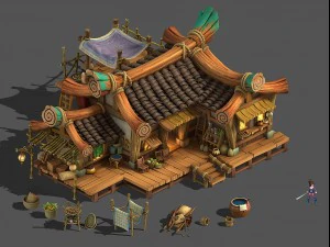 şehir -npc liu yaşlı adam evi 3D Model