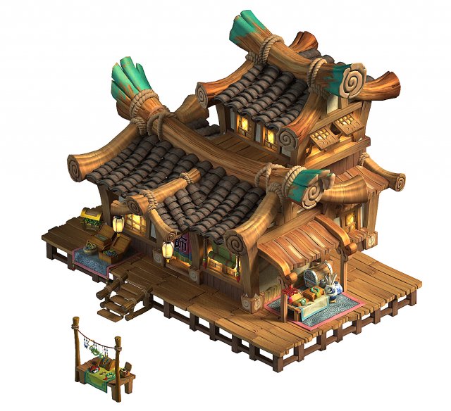 city -npc jewelry store 61 3D Model .c4d .max .obj .3ds .fbx .stl .blend 