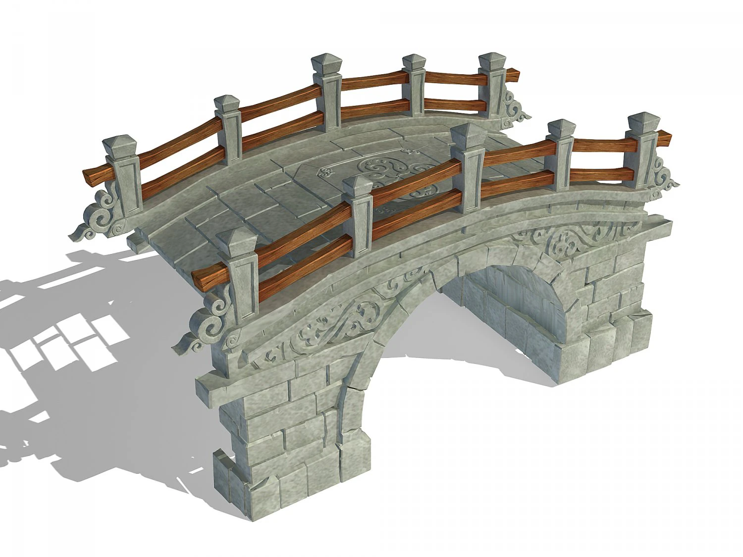 city - stone bridge 61 3D Model .c4d .max .obj .3ds .fbx .stl .blend 