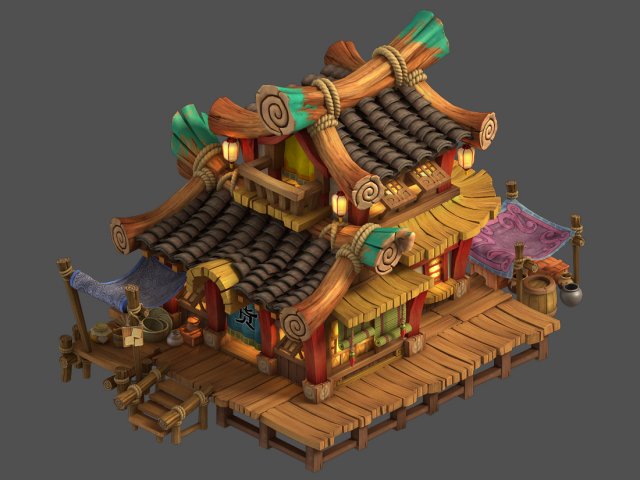 city - grocery store 31 3D 모델 .c4d .max .obj .3ds .fbx .stl .blend 