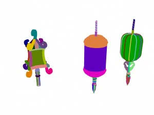 ancient capital building - lanterns 02 3D Model