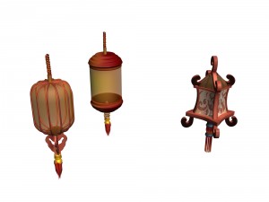 ancient capital building - lanterns 02 3D 모델