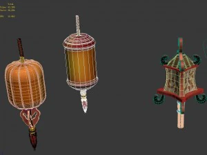 ancient capital building - lanterns 02 3D Model