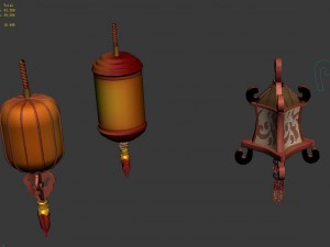 ancient capital building - lanterns 02 3D 모델