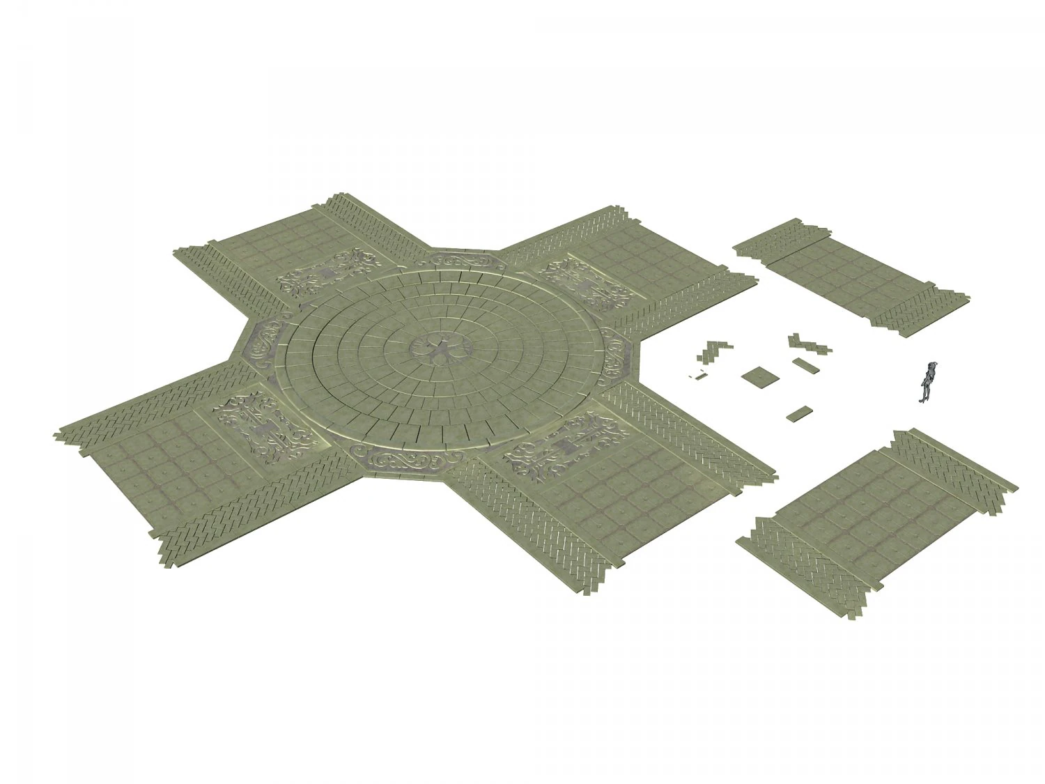 ancient capital building - floor tile 04 3D Model .c4d .max .obj .3ds .fbx .stl .blend 