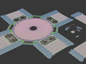 ancient capital building - floor tile 04 3D Model