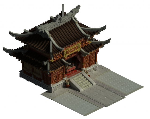 ancient capital architecture - imperial college 3D Model .c4d .max .obj .3ds .fbx .stl .blend 