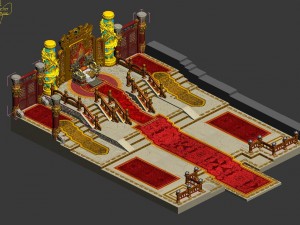 ancient capital building - palace floor 3Dモデル