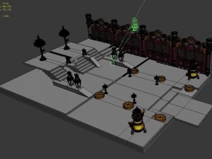 ancient capital building - royal palace floor - right side wall 3D Model