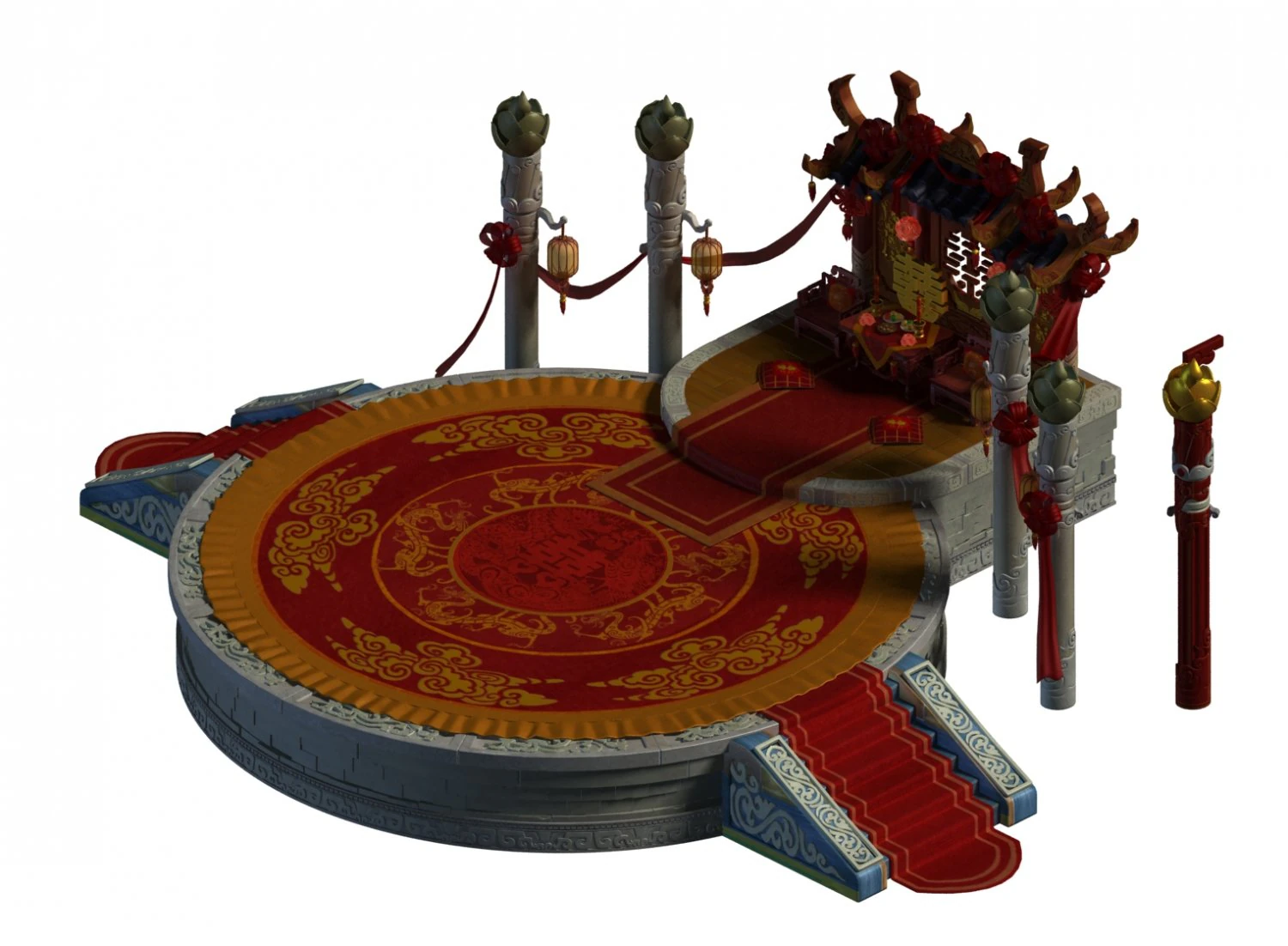 ancient capital building - wedding table 3D Model .c4d .max .obj .3ds .fbx .stl .blend 