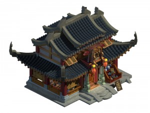 ancient capital building - auction shop Modelo 3D