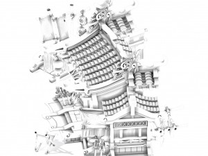 jiaxing city - grocery store Model 3D