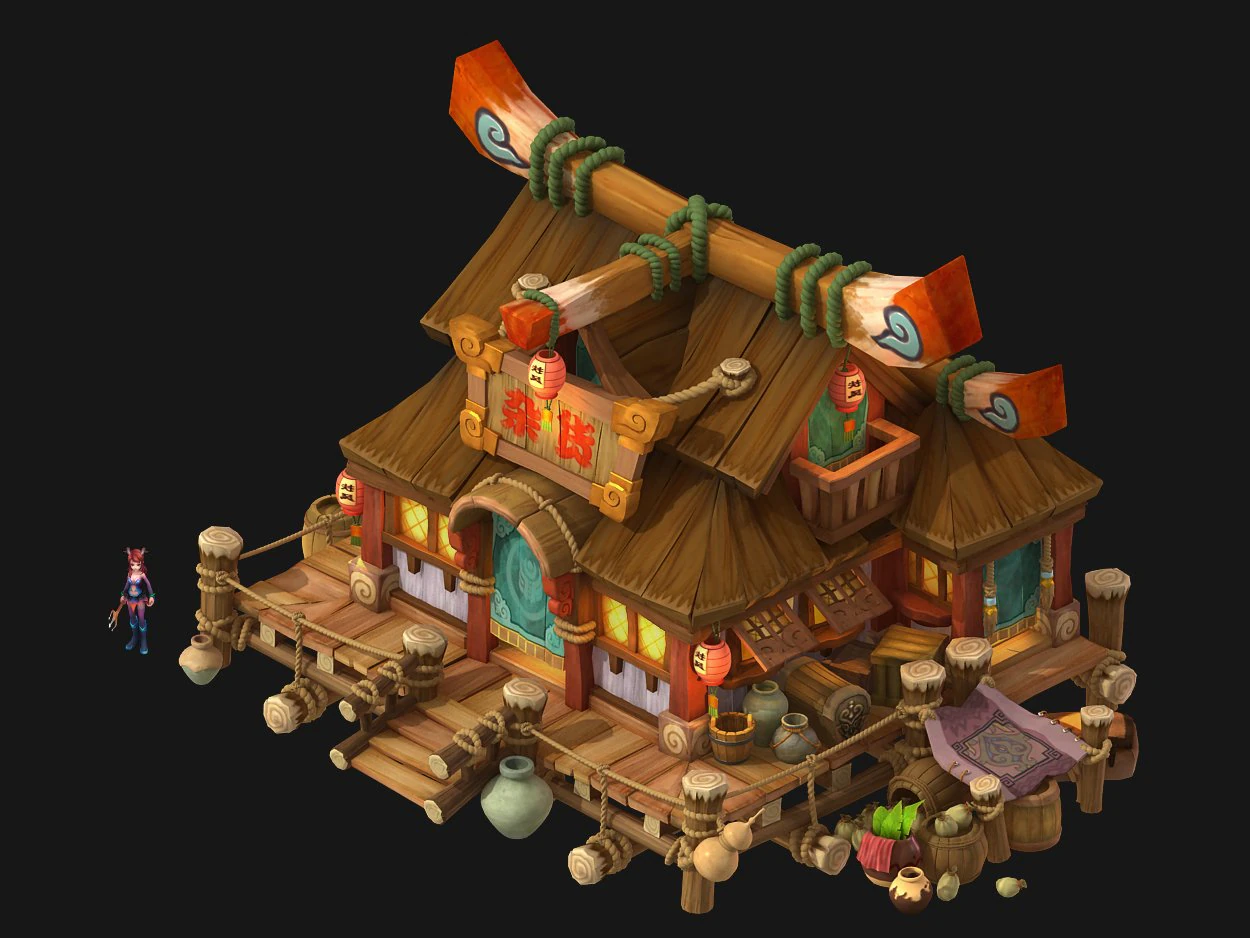 cartoon city - pawnshop 271 3D Model .c4d .max .obj .3ds .fbx .stl .blend