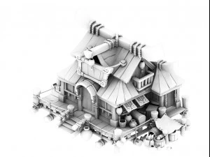 cartoon city - pawnshop 271 3D Model
