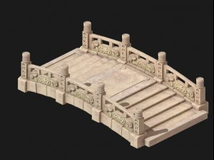 cidade dos desenhos animados - ponte de pedra 18 Modelo 3D