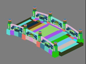 cartoon city - stone bridge 18 3D Model