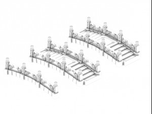 cartoon city - stone bridge 19 3D Model