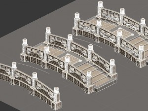 cartoon city - stone bridge 19 3D Model