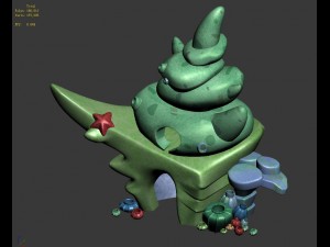 cartoon underwater city - shell 2 Modèle 3D