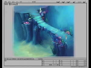 cartoon underwater city - palace bridge 02 3D Model