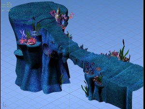 cartoon underwater city - palace bridge 02 3D Model