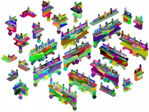 kunlun - square railings 01 3D Model