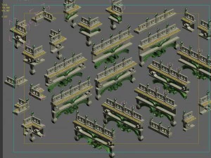 kunlun - square railings 01 3D Model