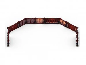 Пагода Ли - двухэтажная стена 3D Модель