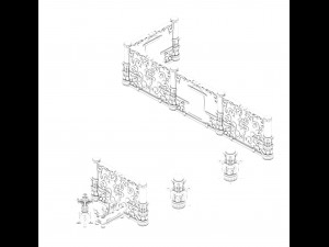 leifeng tower - partition wall - debris 02 3D Model