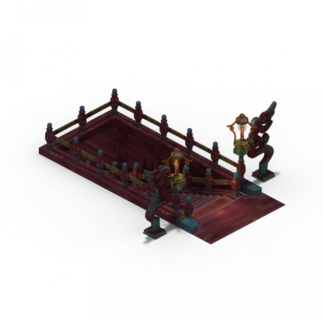 lei pagoda - stairs 3D Model .c4d .max .obj .3ds .fbx .stl .blend