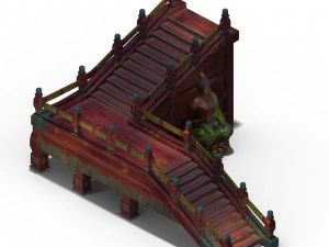 lei pagode - escadas - est&aacute;tua Modelo 3D
