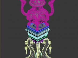lee pagoda - incense burner 01 3D Model
