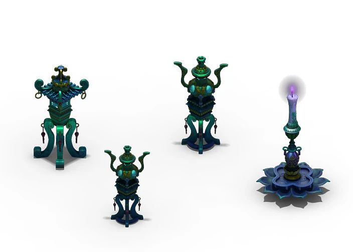 pagoda - censer - candlestick 3D Model .c4d .max .obj .3ds .fbx .stl .blend
