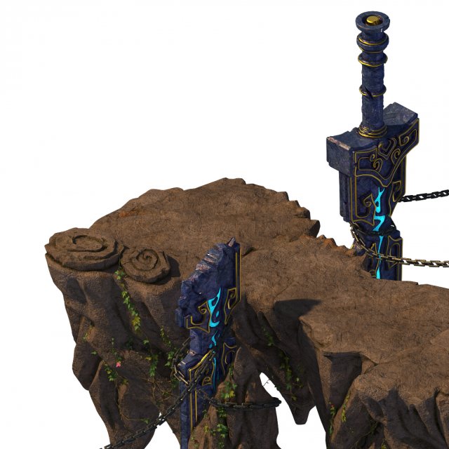 quanzhen teach - mountain gate Modelo 3D .c4d .max .obj .3ds .fbx .stl .blend 