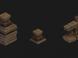 beast king - small stone pile 3D Model