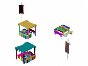 small apricot village - field rest station herbal tea shop Modello 3D