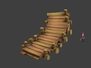 field - small wooden bridge 13 3D Model