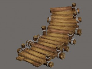 field - small wooden bridge 13 Modello 3D