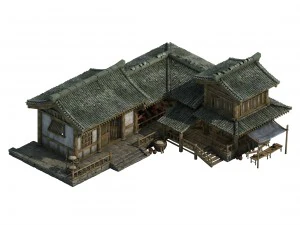 міська забудова - винні магазини 03 3D Модель