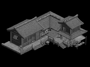 city building - wine stores 03 3D Model