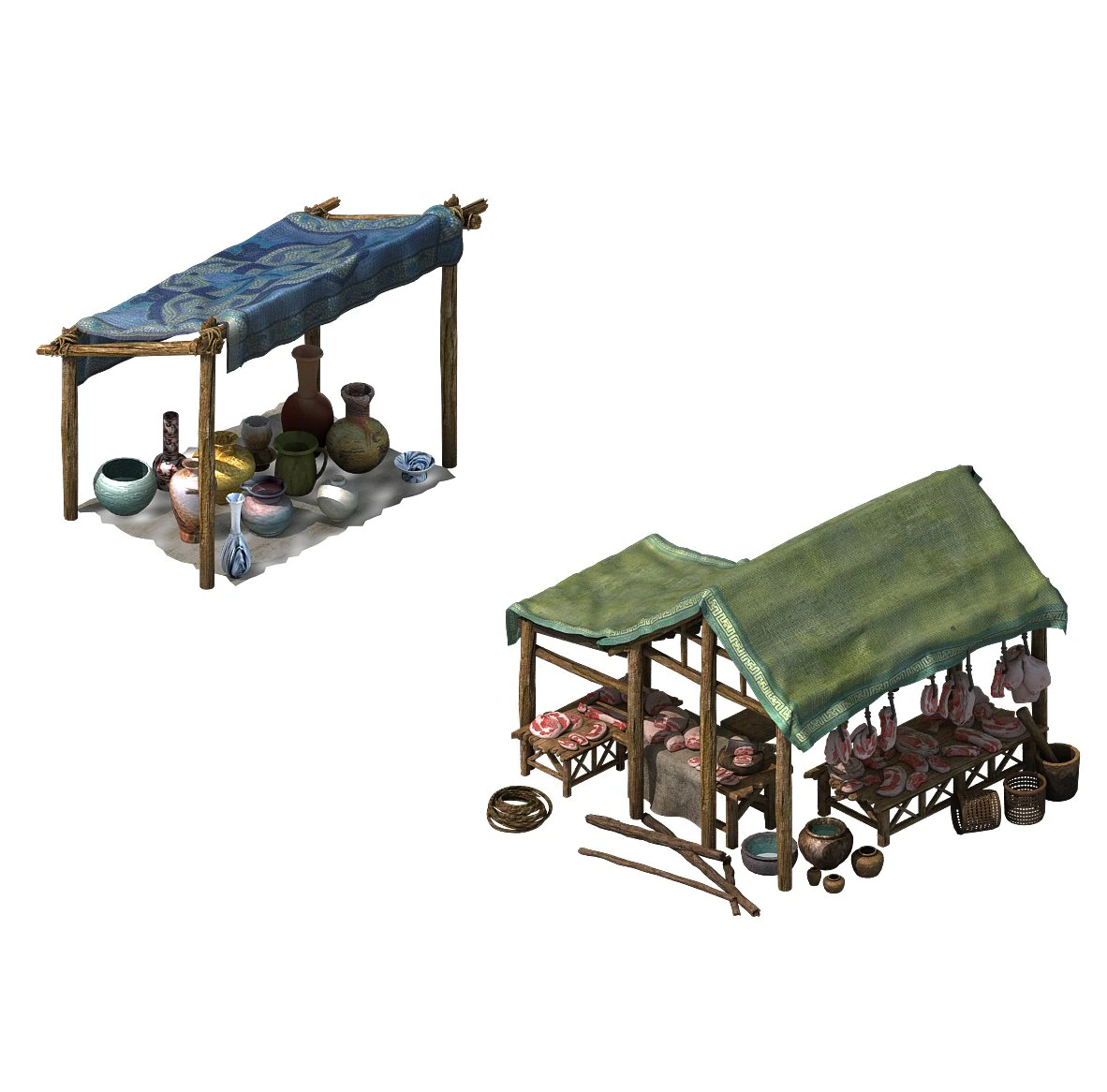 city small store - pork shop 3D Model .c4d .max .obj .3ds .fbx .stl .blend