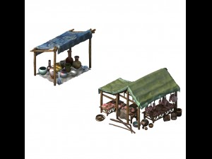 city small store - pork shop 3D Модель